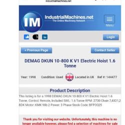 Overhead Crane Hoist