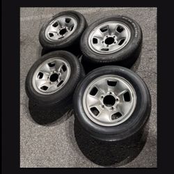 4 — 225/60r16 5x5.5 5x139.7 Stock Chevy Tracker Dodge Ram Wheels Rims Good 80% Treads Tires!!!!!!!!!!!
