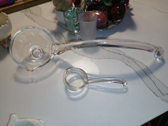 Vintage Pressed Glass Saw Toothed Edge Cut 11 7/8" Serving Bowl Medallion Design. Punch Ladle Daisy and Button Clear FOR PUNCH SET by SMITH GLASS