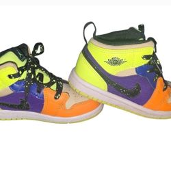 Toddler Jordan 1 “Neon Multicolor” – Size 10