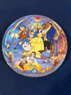 Vtg 1995 Disney Musical Memories "A Tale as Old as Time" Musical Plate, Beauty and the Beast