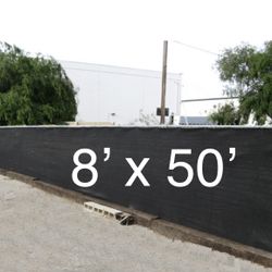 FENCE SCREEN 8’x50' Privacy Screen  with ZIP TIES - BLACK 