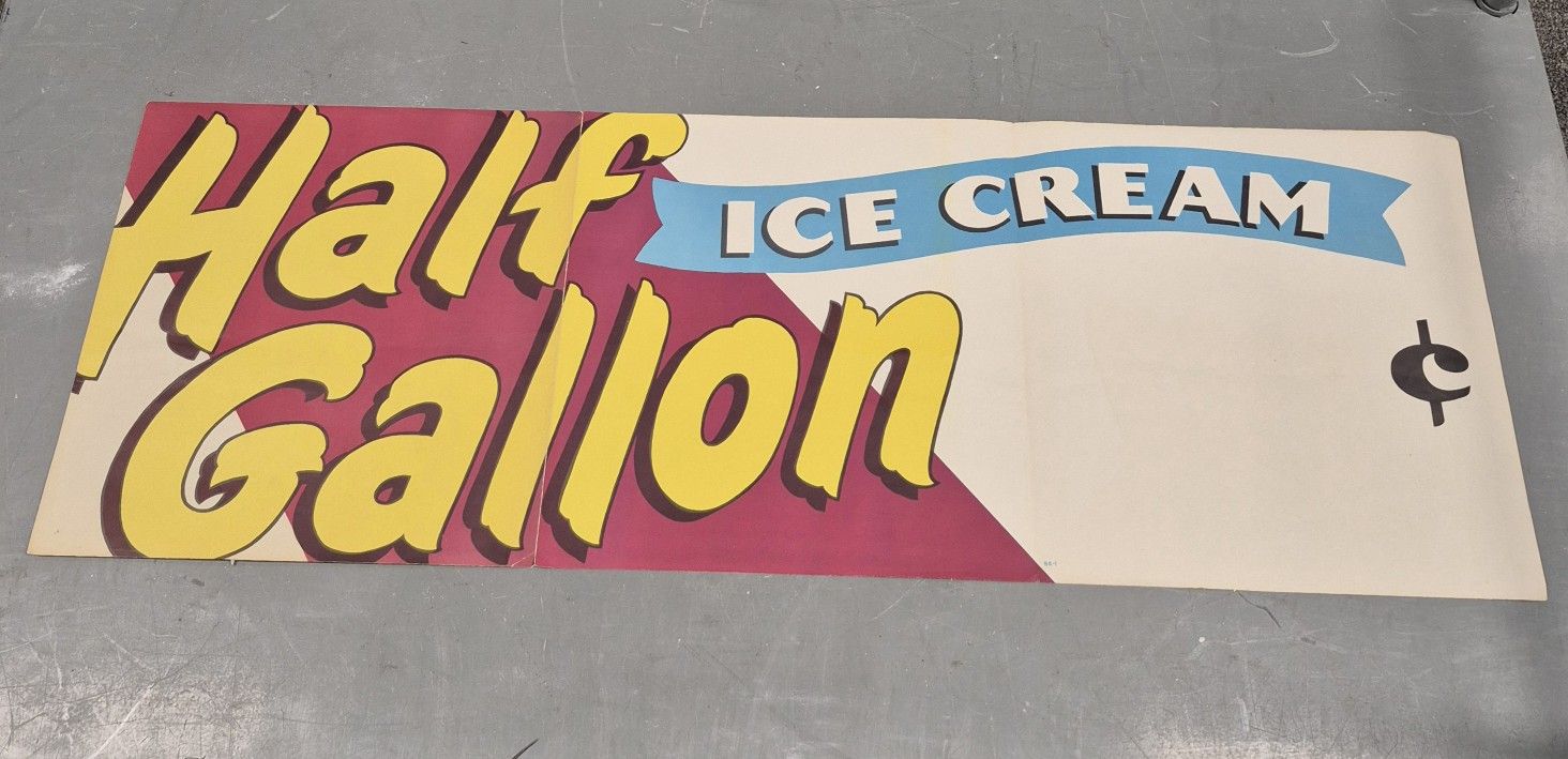 Vintage Half Gallon Ice Cream Poster Advertisement