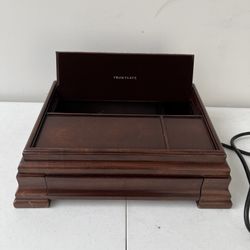 Frontgate Wooden Leather Charging Station and Storage