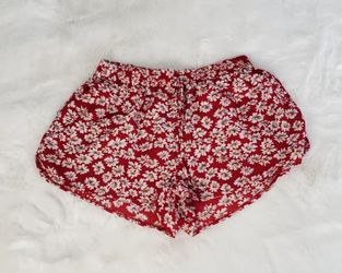 Red Floral Shorts 