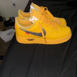 Nike Air Force 1 Low Off White Ica University Gold 