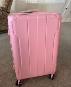 New Pink 24 inch Checked Luggage Suitcase