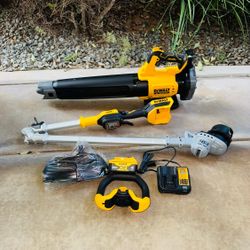 DEWALT XR 20V MAX Battery String Trimmer & Blower Combo Kit with + XR 4 Ah Battery & Charger New