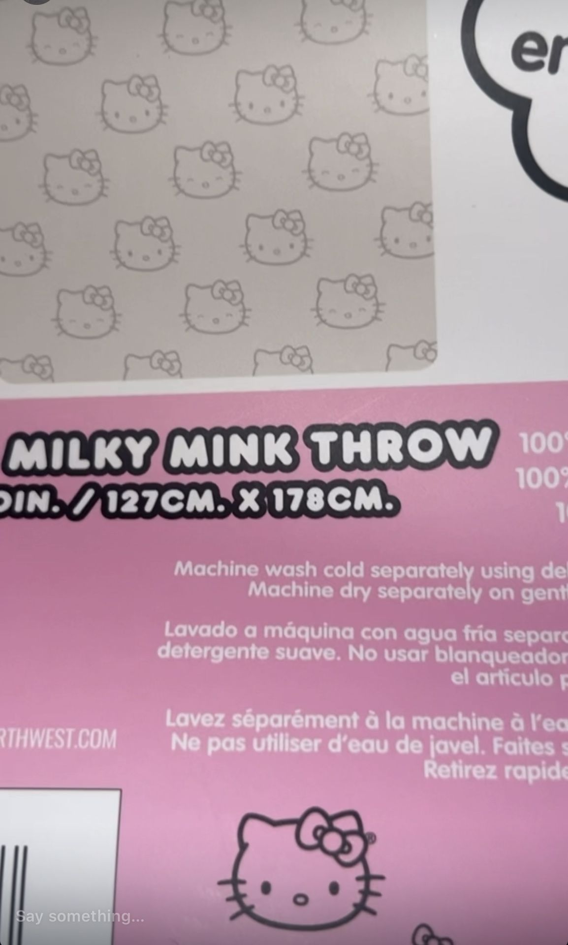 White Hello Kitty Blanket