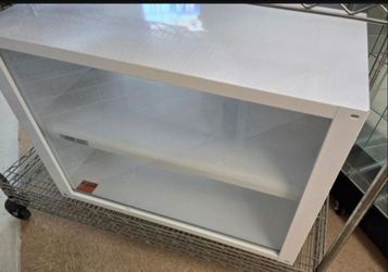 White Display Case with Glass Front