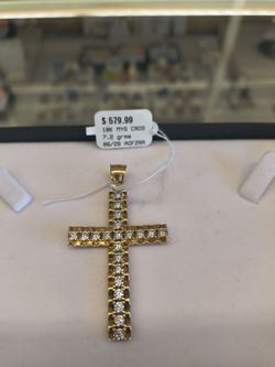10k Gold Cross pendant 7 2 grams CZ stone layway available 10%dwon if you interested please make sure you ask for Maribel thank you