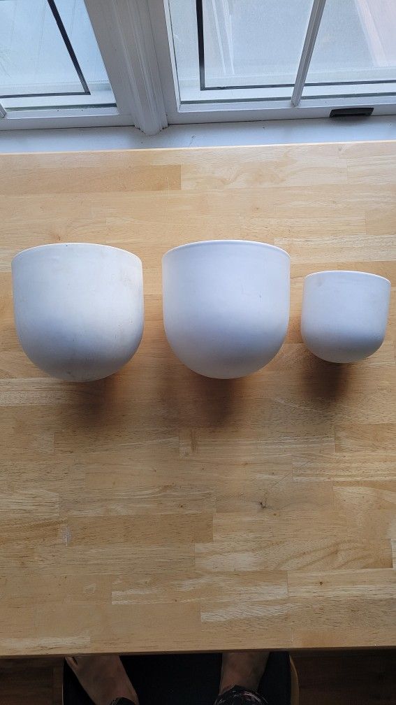 Set Of 3 West Elm Wall Mount Flower Pots