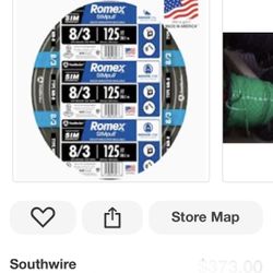 Southwire 8/3-125ft. Romex Wire 