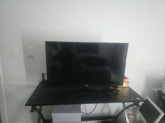 Desk with t v
