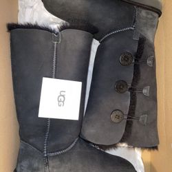 Ugg Button Triplet II Boot - Black Size 8