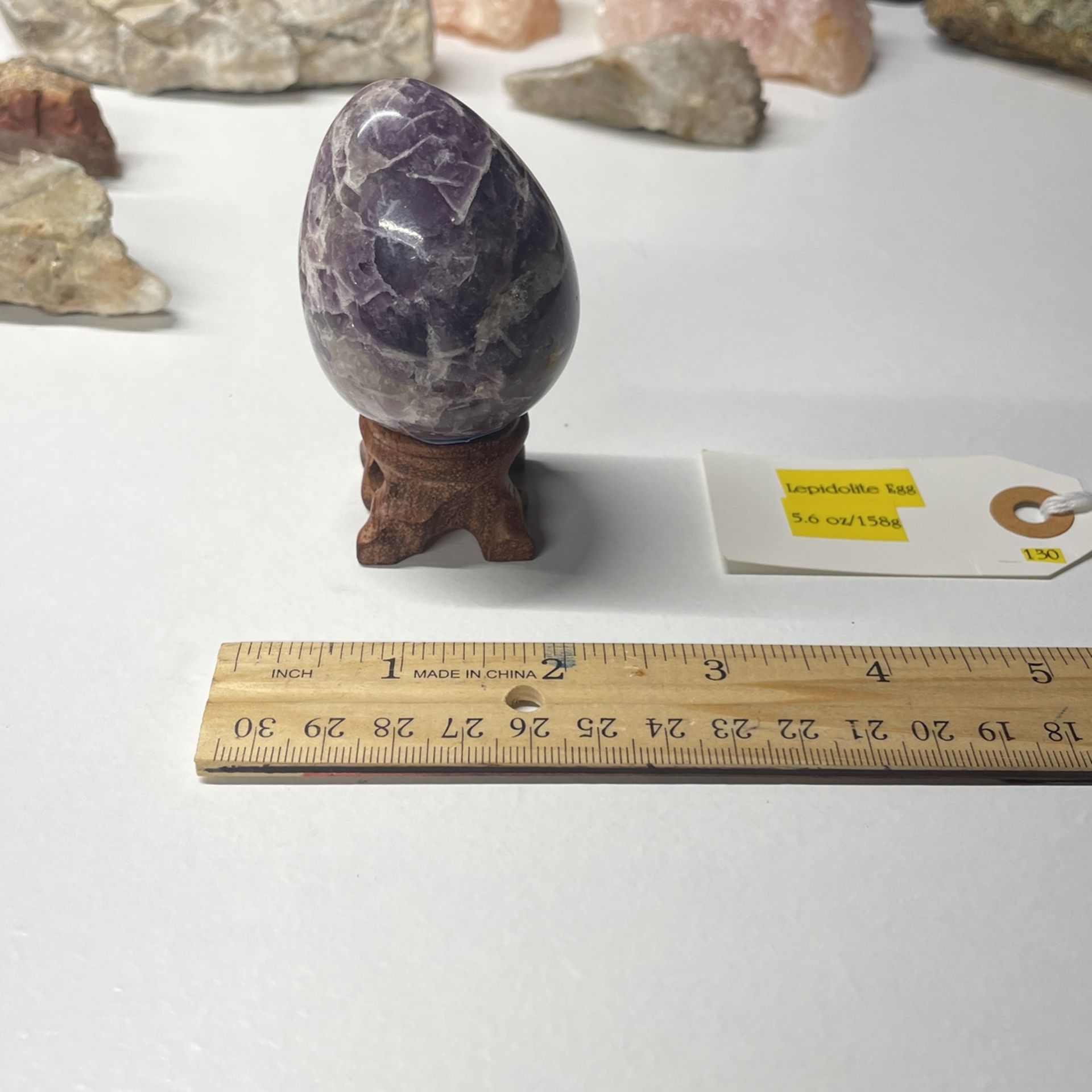 Lepidolite crystal egg