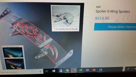 G-wing spoiler 220L 225L fin race car lights up