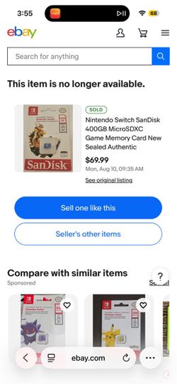 400 gb Nintendo sd card