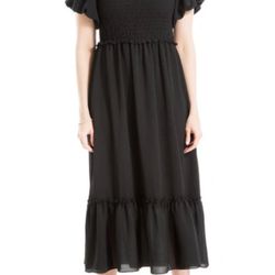 BRAND NEW Max Studio Puff Sleeve Smocked Midi Dress