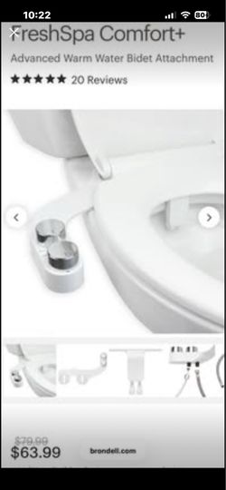 Brondell FreshSpa Comfort+ Essential Bidet Attachment Dual Nozzles
