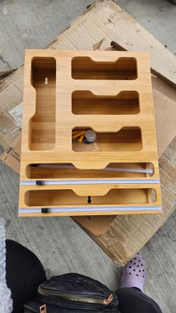 6 in 1 ziplock bag bamboo wall organizer