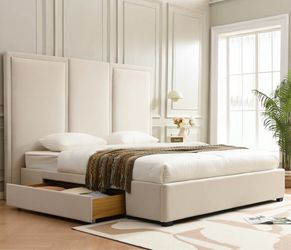 King Size bed frame with two drawers