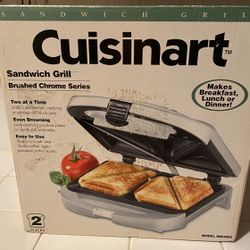 CUISINART SANDWICH GRILL BRUSHED CHROME SERIES