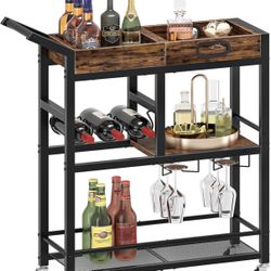 3-Tier Rolling Serving Cart