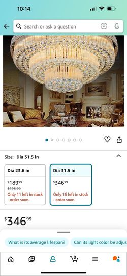 Crystal Chandelier Flush Mount LED Ceiling Lamp