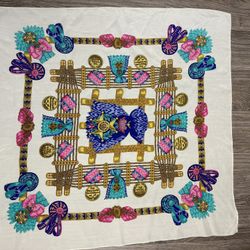 Vintage Silk Scarf 32”x 32”