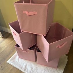 13"x13" Storage Cube Color Pink: Fabric, Decorative Storage Bins new no box ($10 each )