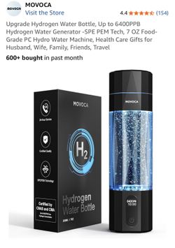 Upgrade Hydrogen Water Bottle, Up to 6400PPB Hydrogen Water Generator -SPE PEM Tech, 7 OZ Food-Grade PC Hydro Water Machine, Health Care Gifts for Hus