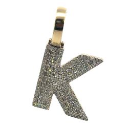 Men’s or Woman’s 10k Yellow Gold Diamond Initial K Pendant for Necklace GP3129202