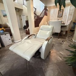 Beautiful and Modern Top Grain Leather Swivel Rocker Recliner Chair