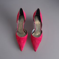 Salvatore Ferragamo Women's Heels Size 7.5 Pink Suede