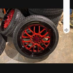 17 Inch 5x114.3 Red Rim 