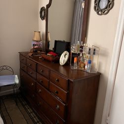 Cherry Oak Set Man Chest/Bureau And Night Stand