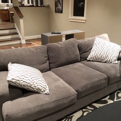 ABT Grey Couch W/2 Accent Pillows
