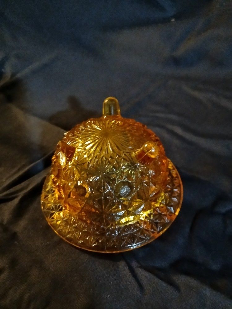 Small Amber Antique Ashtray