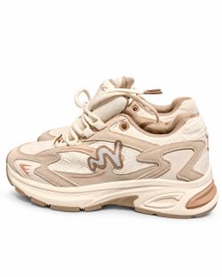 Women's Beige Cream Chunky Lace-Up Sneakers – EU Size 39