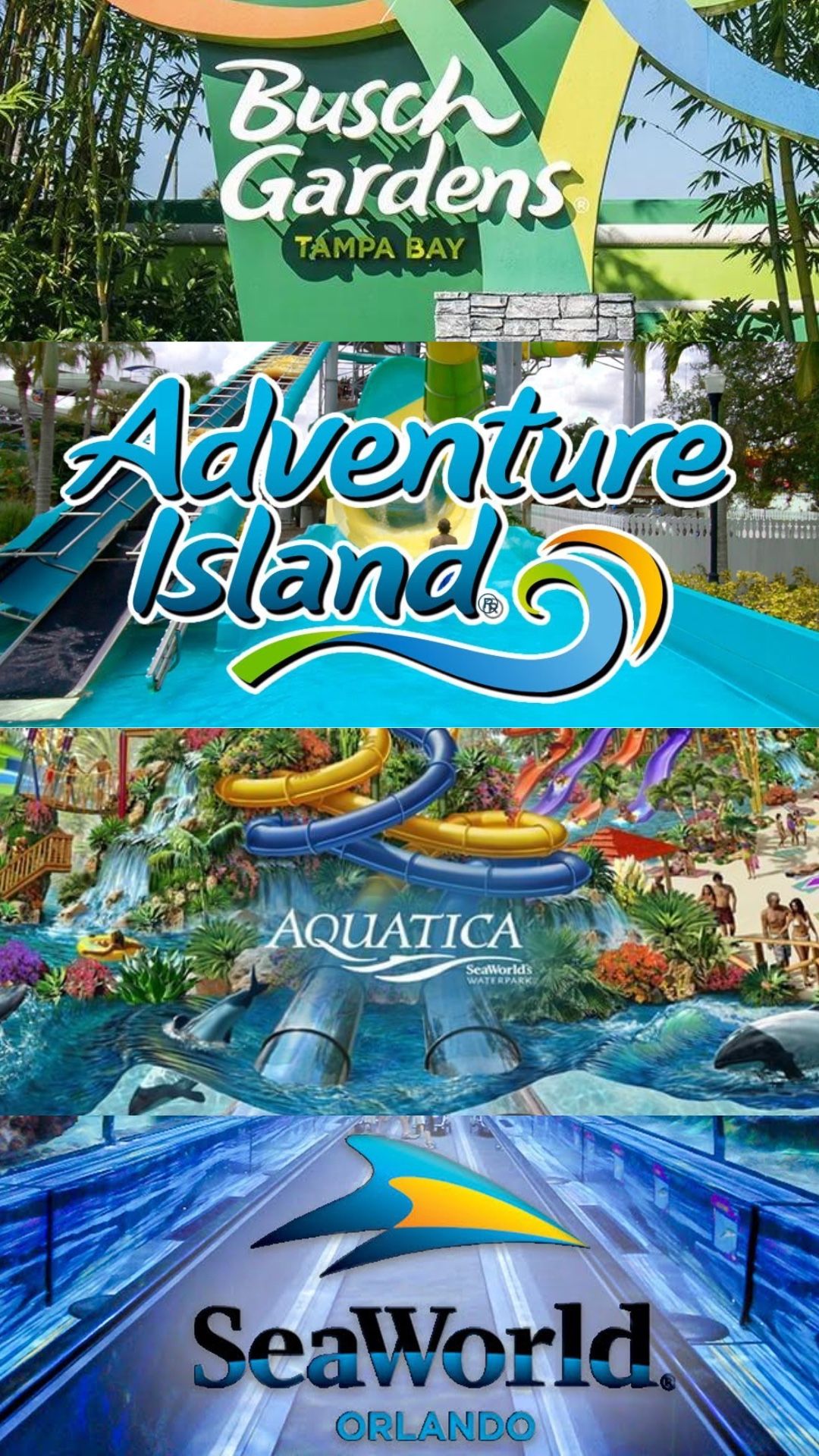 Busch Gardens, Adventure Island, SeaWorld, and Aquatica Tickets