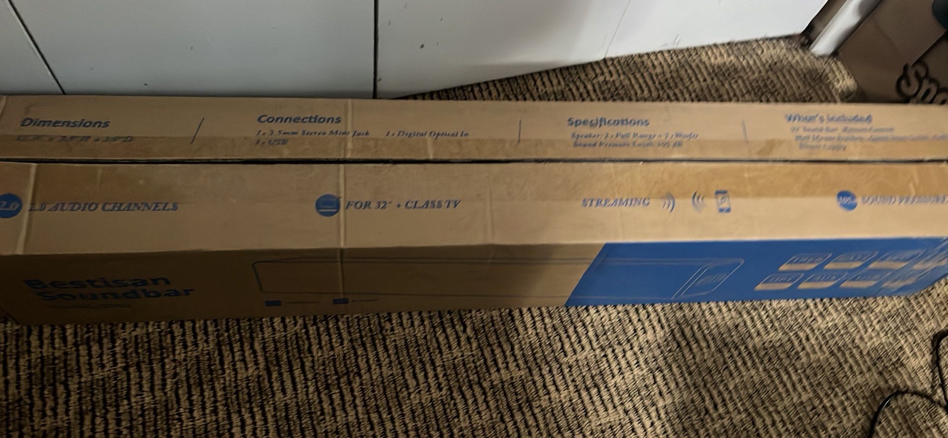 Sound bar with built in subwoofer and surround sound