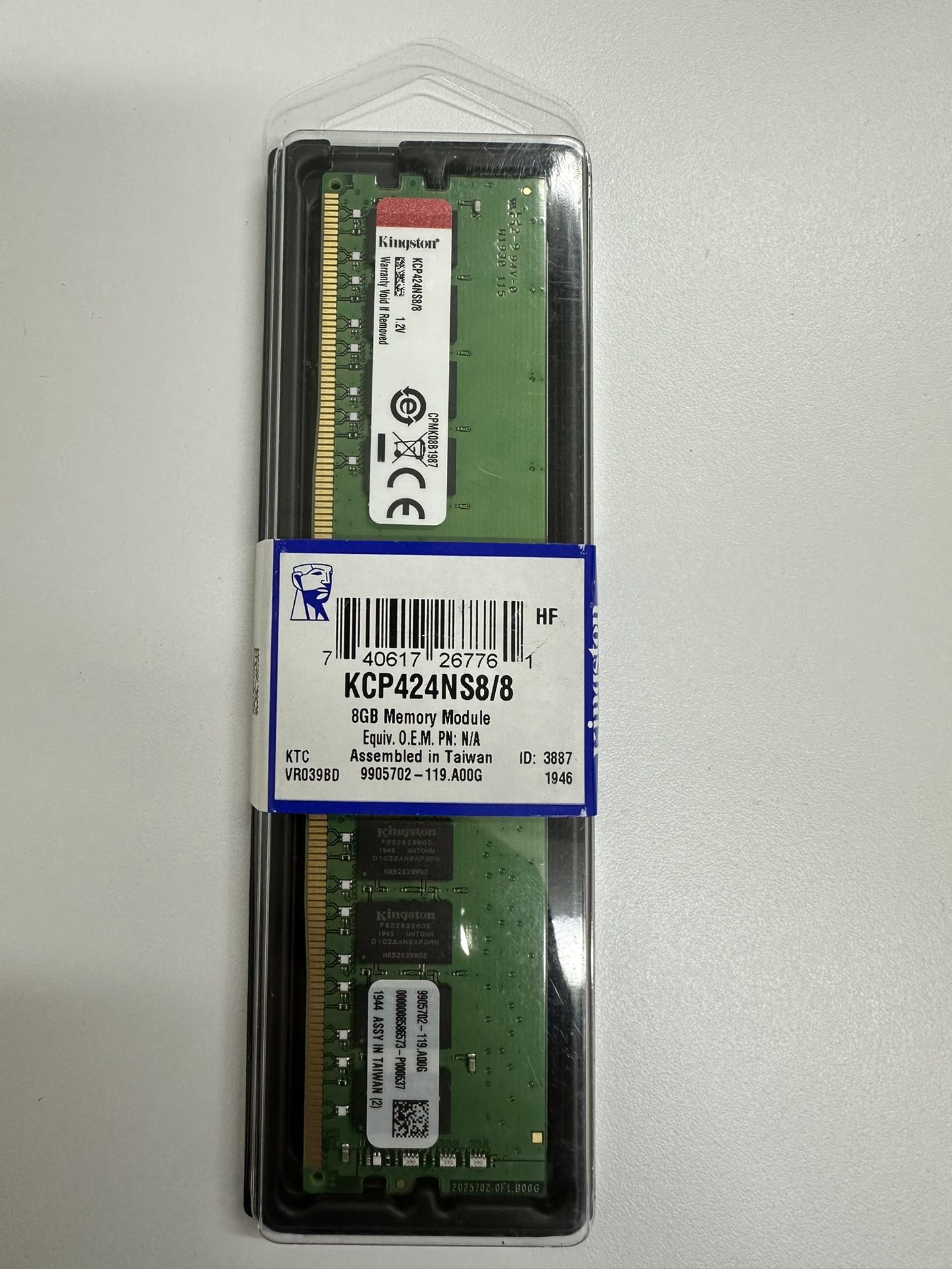 New Kingston 8GB Memory Module / KCP424NS8/8 / (contact info removed)-119.A00G