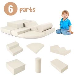 #418 Soft Climb and Crawl Foam Playset 6 in 1 Soft Play Equipment Climb and Crawl Playground for KidsKids Crawling and Climbing Indoor Active Play Str