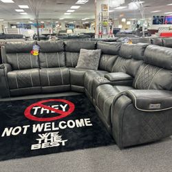Beautiful Power Reclining Sectional On Sale $1599