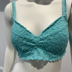 Aerie padded lace turquoise bralette size Medium