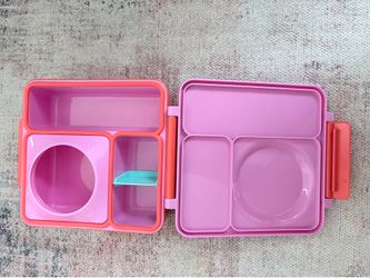 OmieBox Insulated  Lunch Box Orange Pink EUC Food Jar NOT Included