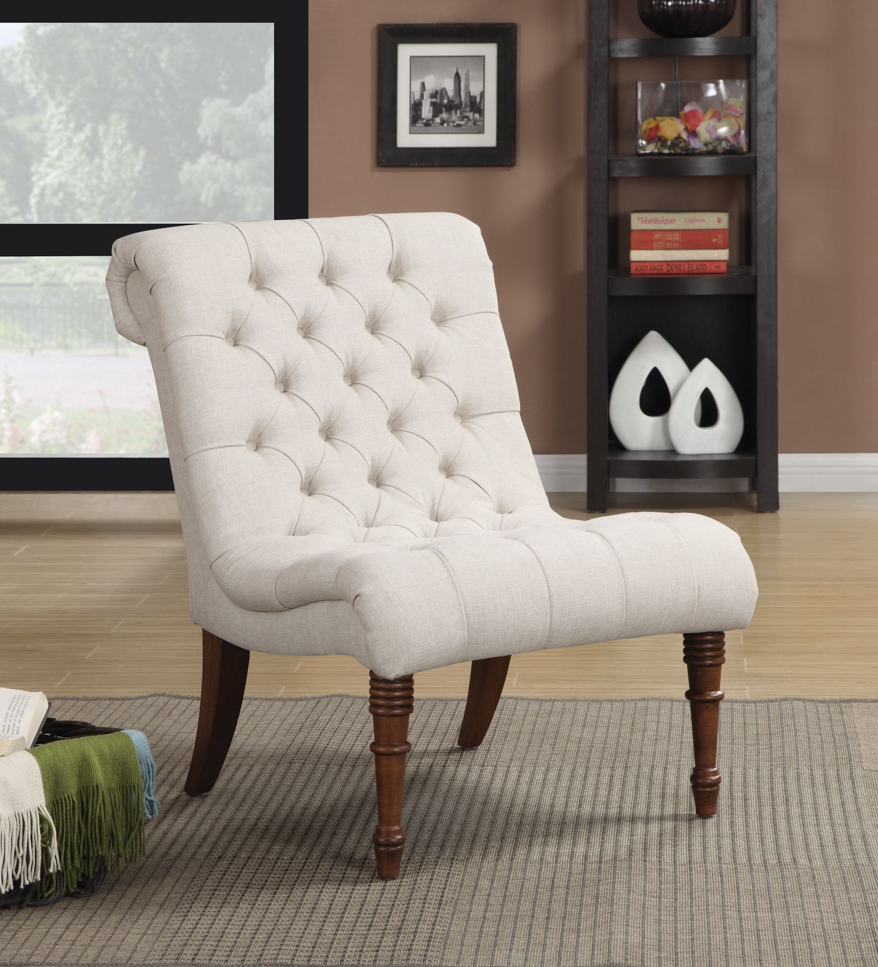 Tufted Armless Accent Chair or Dining Room Chair! Brand New!