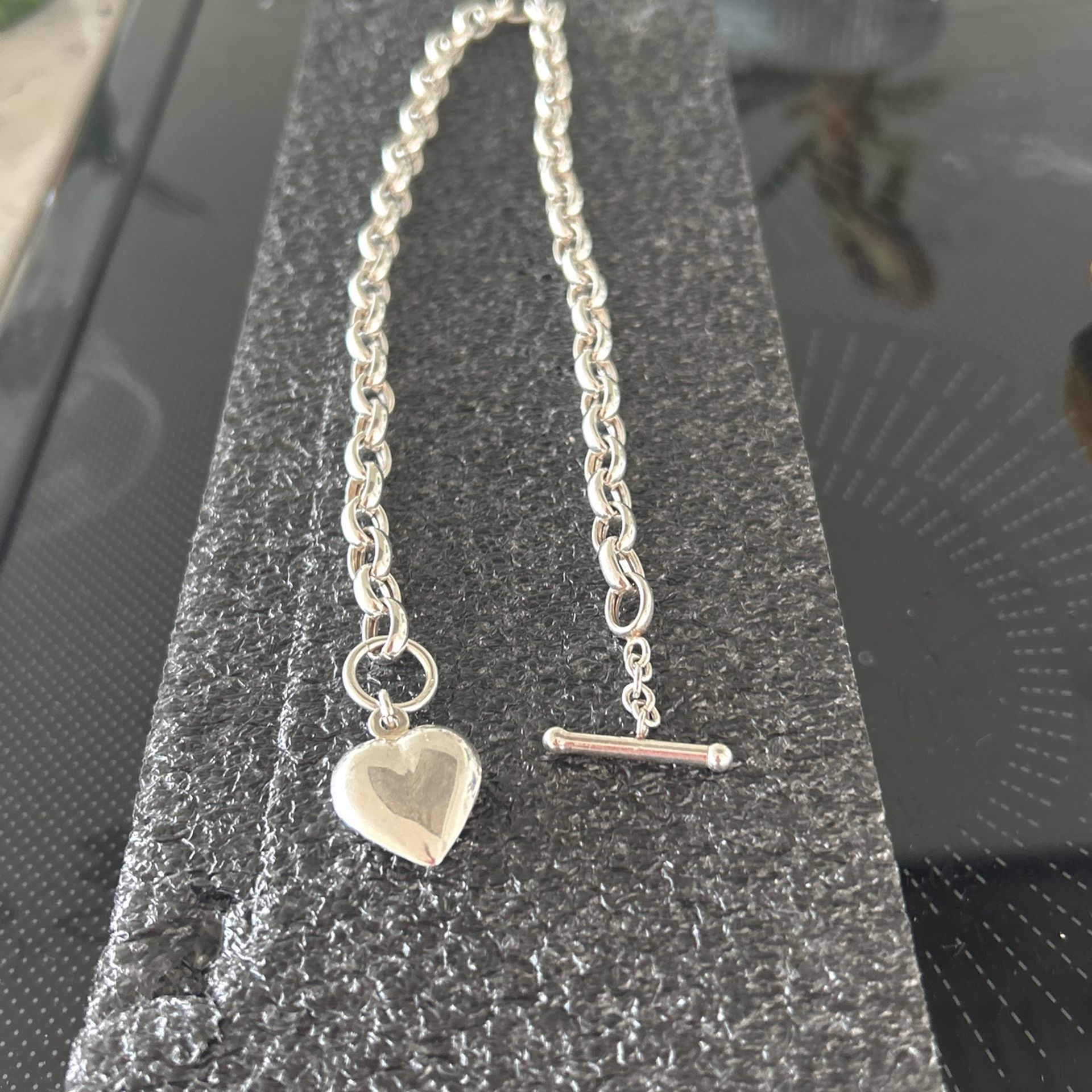 Chunky Sterling Silver Heart Chain