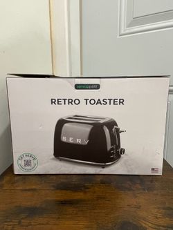 Servappetit Retro Black 2-Slice Toaster – New in Box